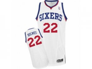 Men Adidas Philadelphia 76ers #22 Richaun Holmes Authentic White Home NBA Jersey