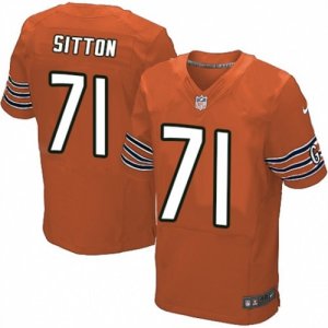 Mens Nike Chicago Bears #71 Josh Sitton Elite Orange Alternate NFL Jersey