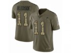 Men Nike New England Patriots #11 Drew Bledsoe Limited Olive Camo 2017 Salute to Service NFL Jersey