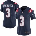 Women's Nike New England Patriots #3 Stephen Gostkowski Limited Navy Blue Rush NFL Jersey