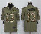 Nike Dolphins #13 Dan Marino Olive Camo Salute To Service Limited Jersey