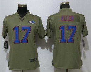 Nike Bills #17 Josh Allen Olive Women Salute To Service Limited Jersey