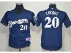 Youth MLB Milwaukee Brewers #20 Lucroy Blue Jerseys