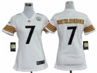 Nike women nfl pittsburgh steelers #7 roethlisberger white jerseys