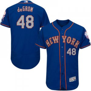 2016 Men New York Mets #48 Jacob deGrom Majestic Royal-Gray Flexbase Authentic Collection Player Jersey