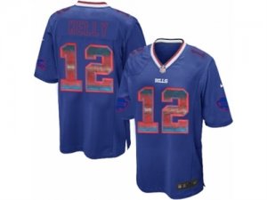 Mens Nike Buffalo Bills #12 Jim Kelly Limited Royal Blue Strobe NFL Jersey