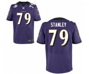 Mens Nike Baltimore Ravens #79 Ronnie Stanley Elite Purple Team Color NFL Jersey