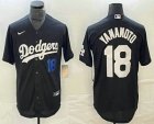 Men's Los Angeles Dodgers #18 Yoshinobu Yamamoto Number Black Turn Back The Clock Stitched Cool Base Jersey