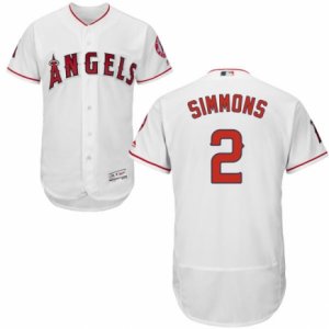 Men\'s Majestic Los Angeles Angels of Anaheim #2 Andrelton Simmons White Flexbase Authentic Collection MLB Jersey