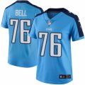 Womens Nike Tennessee Titans #76 Byron Bell Limited Light Blue Rush NFL Jersey