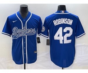 Men\'s Los Angeles Dodgers #42 Jackie Robinson Blue Cool Base Stitched Baseball Jersey