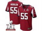 Mens Nike Atlanta Falcons #55 Paul Worrilow Elite Red Team Color Super Bowl LI 51 NFL Jersey