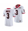 Mens Georgia Bulldogs #3 Zamir White 2022 Patch White College Football Stitched Jersey