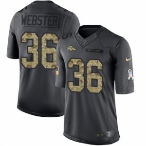 Mens Nike Denver Broncos #36 Kayvon Webster Limited Black 2016 Salute to Service NFL Jersey