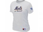 women New York Mets Nike White Short Sleeve Practice T-Shirt
