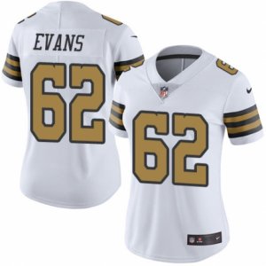 Women\'s Nike New Orleans Saints #62 Jahri Evans Limited White Rush NFL Jersey
