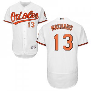 2016 Men Baltimore Orioles #13 Manny Machado Majestic White Flexbase Authentic Collection Player Jersey