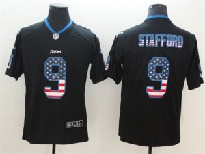 Nike Lions #9 Matthew Stafford Black USA Flag Fashion Color Rush Limited Jersey