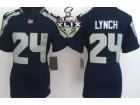2015 Super Bowl XLIX Nike Women nfl Seattle Seahawks #24 Marshawn Lynch Blue jerseys