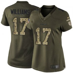 Women Nike Washington Redskins #17 Doug Williams Green Salute to Service Jerseys