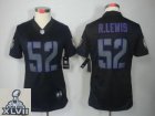 2013 Super Bowl XLVII Women NEW NFL Baltimore Ravens 52# R.Lewis Black Jerseys(Impact Limited)