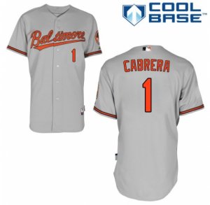 Men\'s Majestic Baltimore Orioles #1 Everth Cabrera Authentic Grey Road Cool Base MLB Jersey