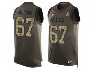 Mens Nike San Francisco 49ers #67 Daniel Kilgore Limited Green Salute to Service Tank Top NFL Jersey