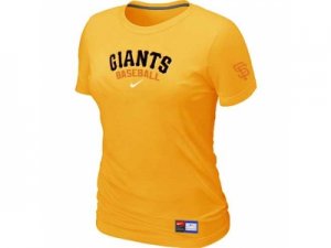 Women San Francisco Giants Nike Yellow Short Sleeve Practice T-Shirt