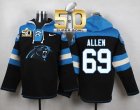 Nike Carolina Panthers #69 Jared Allen Black Super Bowl 50 Player Pullover NFL Hoodie