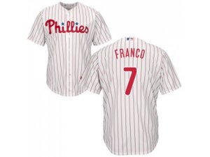 Youth Philadelphia Phillies #7 Maikel Franco White(Red Strip) Cool Base Stitched MLB Jersey