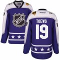 Mens Reebok Chicago Blackhawks #19 Jonathan Toews Authentic Purple Central Division 2017 All-Star NHL Jersey