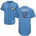 Mens Majestic Tampa Bay Rays #12 Wade Boggs Light Blue Flexbase Authentic Collection MLB Jersey