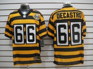 Nike NFL pittsburgh steelers #66 dseCastro throwback yellow-black(team 80 anniversary)