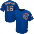 Chicago Cubs # 16 Champions Blue World Series Champions Gold Program Cool Base Jersey