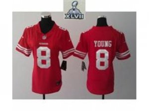 2013 Super Bowl XLVII Women Nike NFL San Francisco 49ers #8 Steve Young Red Jerseys