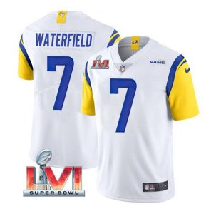 Nike Rams #7 Bob Waterfield White 2022 Super Bowl LVI Vapor Limited Jersey