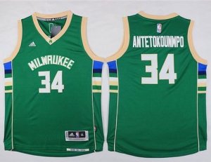 Youth Milwaukee Bucks #34 Giannis Antetokounmpo Green Stitched NBA Jersey