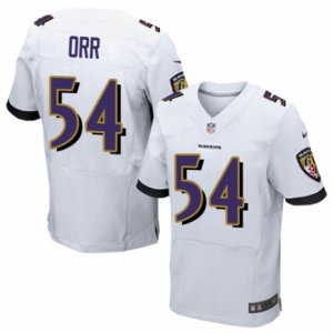 Mens Nike Baltimore Ravens #54 Zach Orr Elite White NFL Jersey