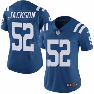 Women\'s Nike Indianapolis Colts #52 D\'Qwell Jackson Limited Royal Blue Rush NFL Jersey