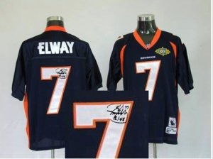 Denver Broncos 7# John Elway Blue Throwback Jersey(Signed Elite)