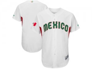 Mens Mexico Baseball Blank Majestic White 2017 World Baseball Classic Authentic Team Jersey