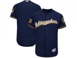 Milwaukee Brewers Blank Navy 2017 Spring Training Flexbase Authentic Collection Stitched Baseball Jersey