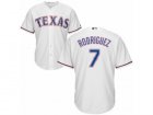 Youth Majestic Texas Rangers #7 Ivan Rodriguez Authentic White Home Cool Base MLB Jersey