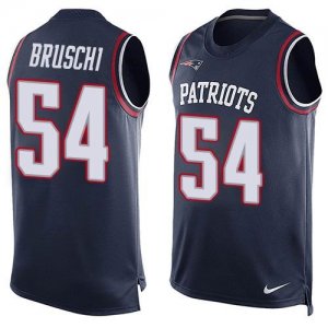 Nike New England Patriots #54 Tedy Bruschi Navy Blue Team Color Men Stitched NFL Limited Tank Top Jersey