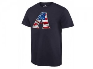 Mens Arizona Diamondbacks USA Flag Fashion T-Shirt Navy Blue