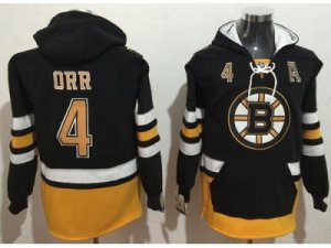 Boston Bruins #4 Bobby Orr Black Name & Number Pullover NHL Hoodie