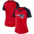 New England Patriots Nike Womens Top V Neck T-Shirt Red Navy