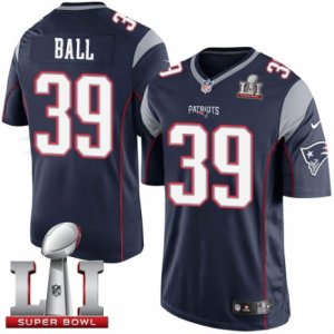 Youth Nike New England Patriots #39 Montee Ball Elite Navy Blue Team Color Super Bowl LI 51 NFL Jersey