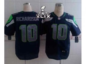 2015 Super Bowl XLIX Nike seattle seahawks #10 richardson blue jerseys[Elite]