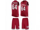 Mens Nike Arizona Cardinals #64 Dorian Johnson Limited Red Tank Top Suit NFL Jersey